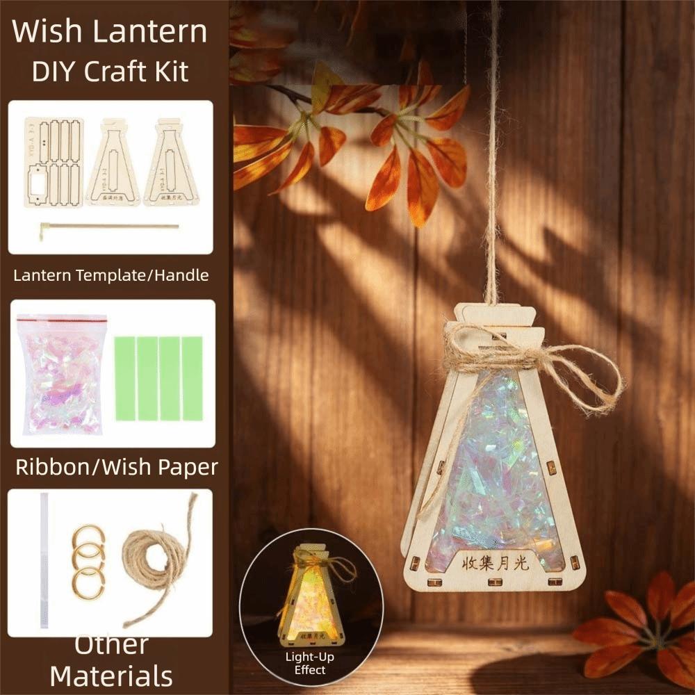 Glowing Wishing Bottle DIY Handmade Chinese Star Lamp Luminous Hanging Decor Children Gift