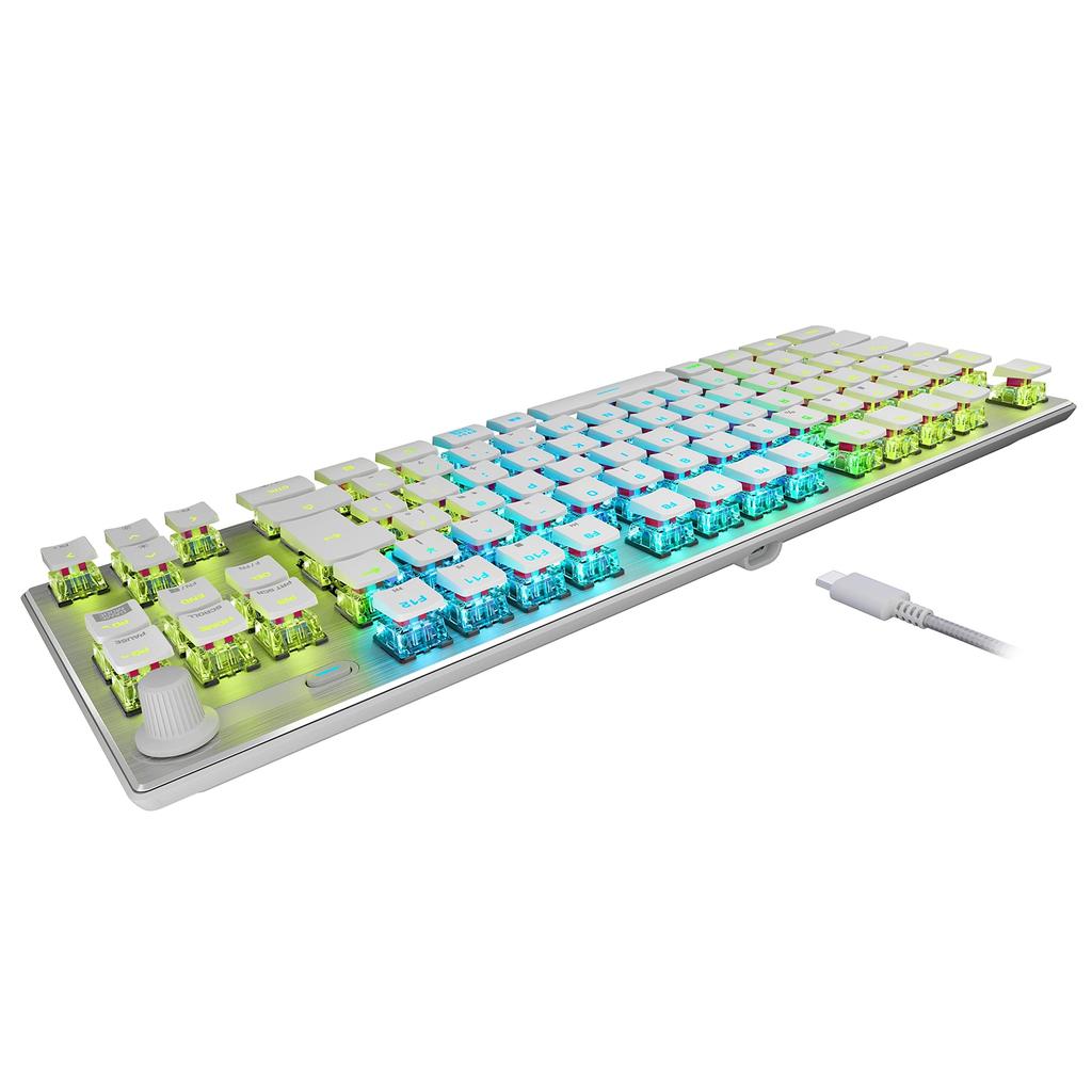 ROCCAT VULCAN TKL Pro USB Gaming Keyboard Japanese Layout Quiet Linear Tenkeyless White Japanese Distributor (Optical) [Authorized Product]