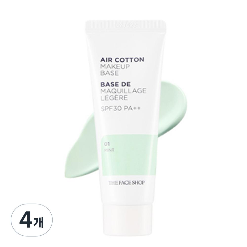 The Face Shop База под макияж Air Cotton 35 г+35 г - Мята, 4 шт.