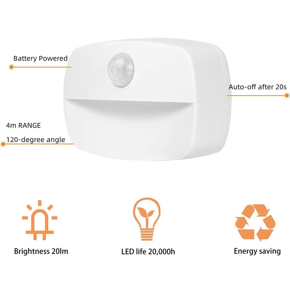 3 шт. светодиодный мини-датчик движения ночник беспроводной ночник настенные прикроватные светильники для туалета спальни шкафа освещения