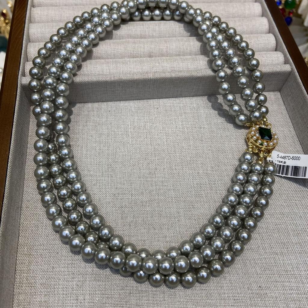 8 мм настоящие конопляные серебристо-серые прочные светящиеся круглые бусины многослойное жемчужное ожерелье модный легкий роскошный свитер цепочка осень и зима