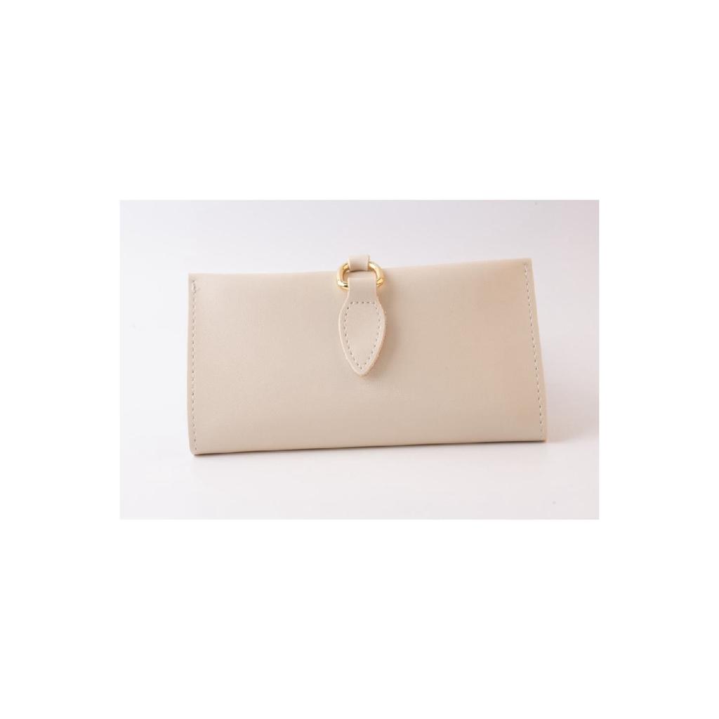 Soft Leather Orange Women's Wallet Accessory With Snap Fasteners, Multi-compartments, Zipper In The Middle And Phone Holder