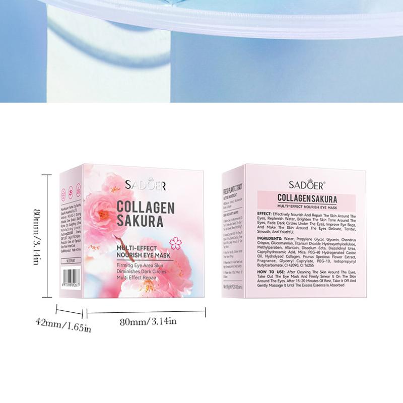 Sakura Eye Mask 80г SADOER Коллагеновая увлажняющая и увлажняющая маска для глаз