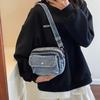 Multi-Compartment Denim Bag Lightweight Mobile Phone Bag Women's Shoulder Crossbody Bag Small Square Bag