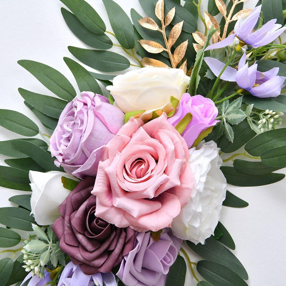 2Pcs Eucalyptus Garland Drapes Artificial Wedding Arch Flowers for Ceremony Party