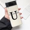 Phone Case For Samsung Galaxy Z Flip 3 4 5 Hard Folding Clear PC Bumper Initial Letter A Z Fashion For Samsung Z Flip 6 Cover
