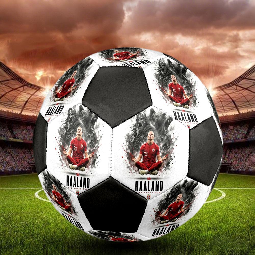 1PC Haaland Modern Great size 5 soccer ball PrahaIndoor Soccer Ball Colorful All Ages Machine Stitched PVC Competition Ready Durable High-Bounce
