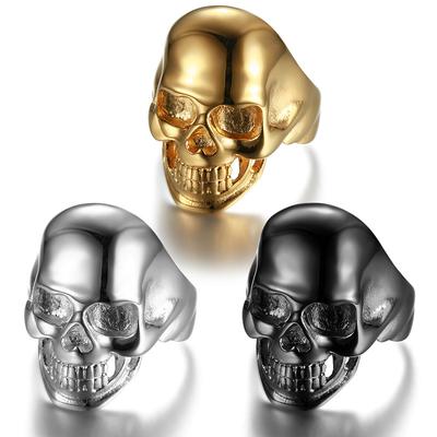 Кольцо из серебра S925 пробы с черепом, разноцветные мужские и женские кольца с черепом