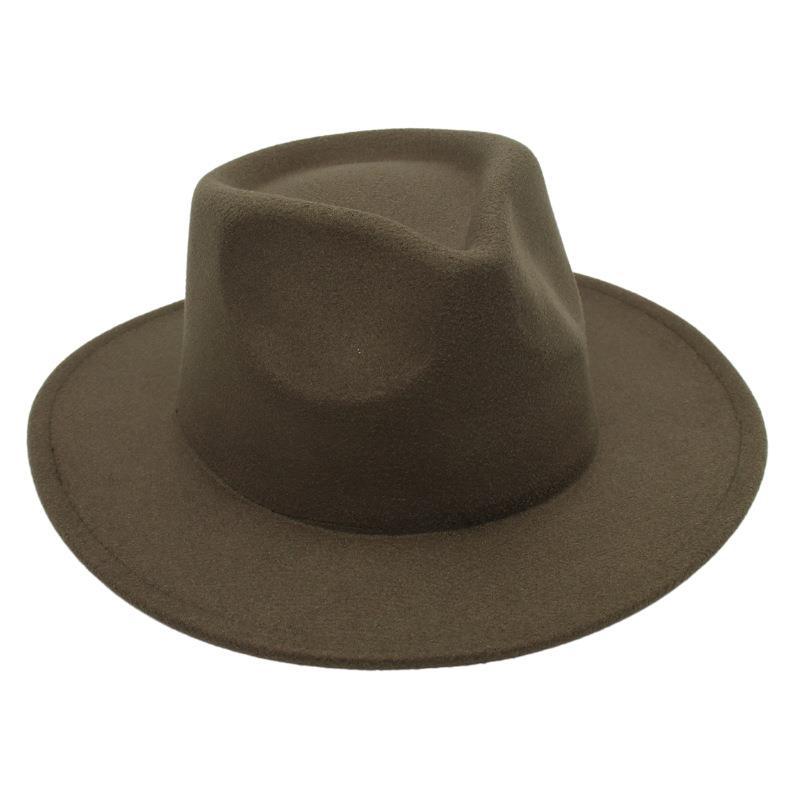 Цилиндр Однотонная Джазовая Шляпа Мужская и Женская Фетровая Шляпа Ретро Шляпа Плюшевая Шляпа Шерстяная Шляпа