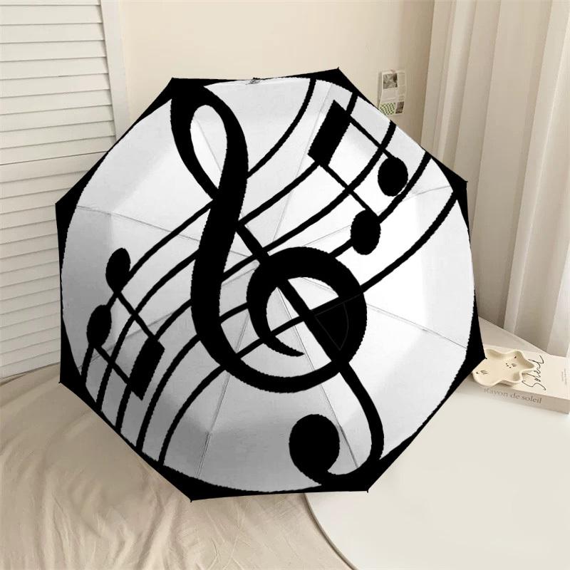 1PC music note Umbrella-8-Rib Reinforced, Automatic Open, Lightweight & Durable, Cute Fashion Accessory for Outdoor-P2700