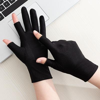 1 Pair Ice Silk Thin Ice Silk Gloves Spandex Half Finger Gloves Women Sun Protection Gloves Summer
