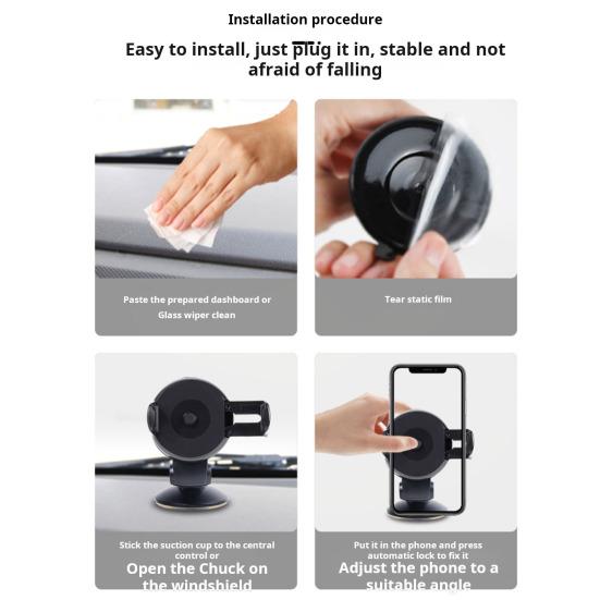 Универсальный автомобильный держатель телефона для лобового стекла, приборная панель, мобильная стойка с поворотом на 360 градусов, защитная ручка, регулируемый кронштейн для оптимального просмотра