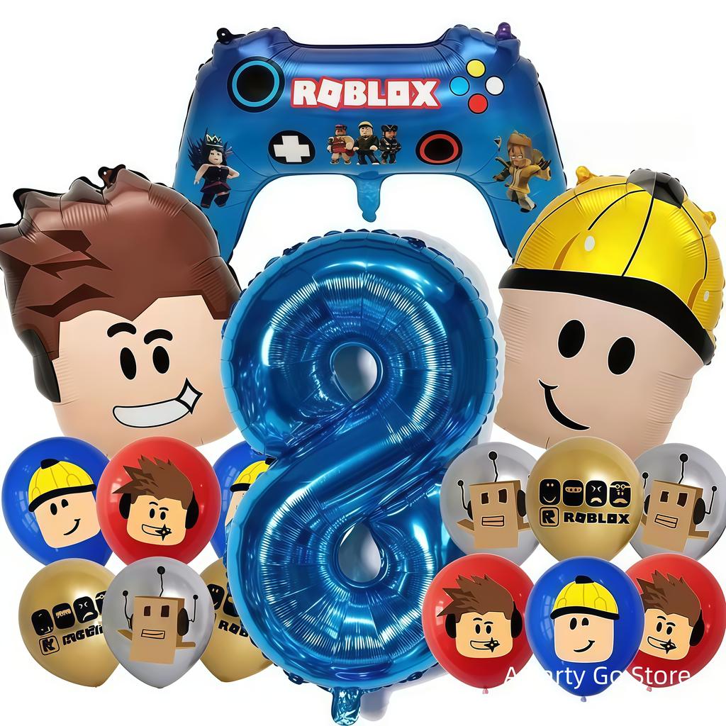 Шарики Roblox Шарики в стиле Roblox для мальчика Мультяшные Двусторонние Фигурные Украшения для Дня Рождения украшение с днем рождения