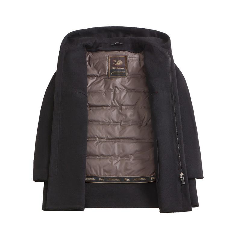 Осенне-зимнее двухстороннее шерстяное пальто с капюшоном, мужское двухстороннее джинсовое пальто средней длины, ветровка, мужское классическое пальто для молодежи и людей среднего возраста