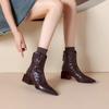 Fashion 2024 Hot Sale Shoes for Women Back Zip Women's Boots Fashion Solid Modern Boots Women Sexy Pointed Toe Ankle Boots Zapatos Mujer