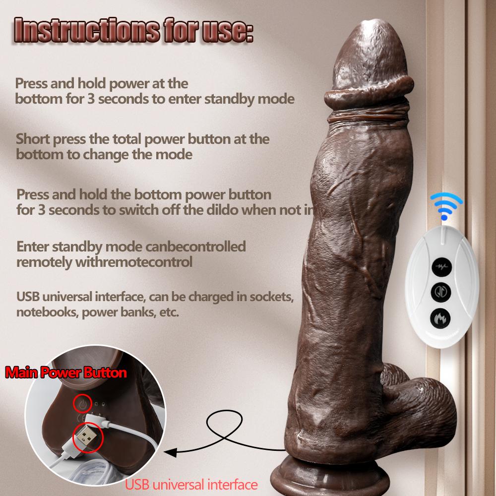 11,4-дюймовый супер длинный реалистичный дилдо электрический грубый имитация фаллоса телескопический качающийся вибрационный нагревательный дилдо женский мастурбатор взрослый секс дилдо