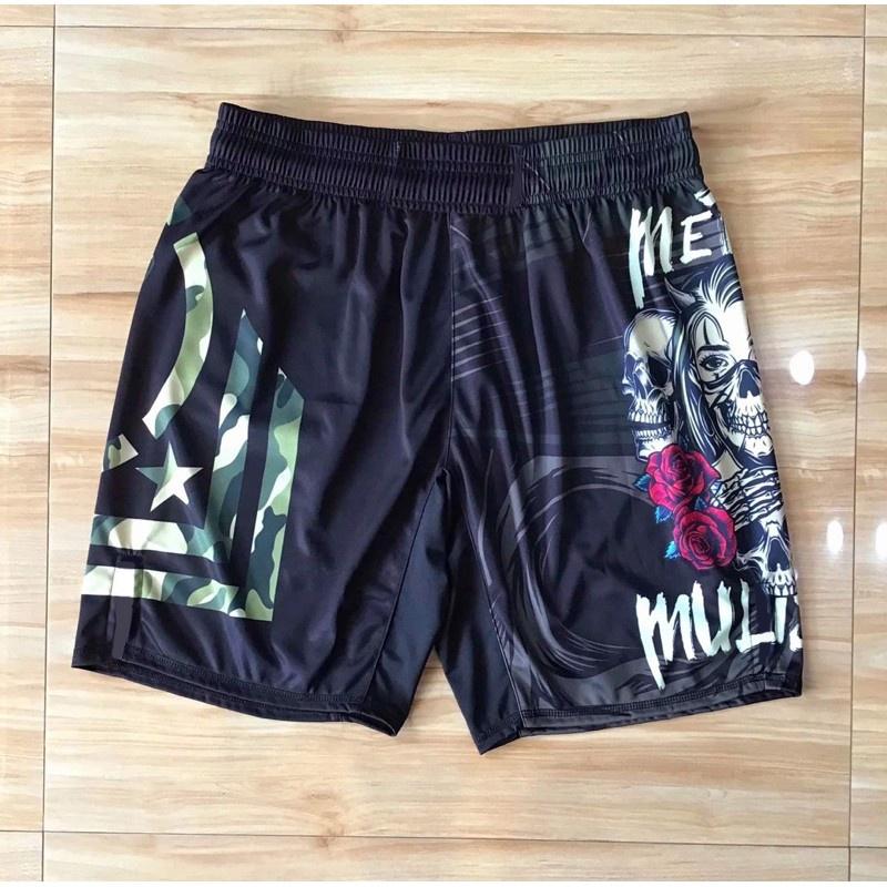 MMA Muay Thai Kickboxing Boxing Shorts Metal Skull UFC Unisex Men Women Kids Pants Fighting Fitness Gym Training Sport Workout