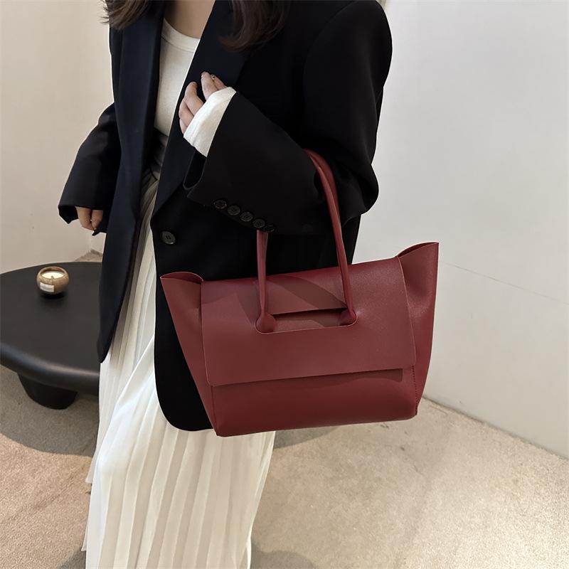 Большая сумка, женская универсальная осенняя сумка из мягкой кожи через плечо, большая вместимость, сумка-тоут High Sense Commuter