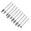 10Pcs Rotary File Milling Cutter Carbide Grinding Head Woodworking Reaming Carving Router 3mm