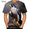 Summer Round Neck 3D Falcon Print Top Fashionable Casual Short Sleeved Men's T-shirts