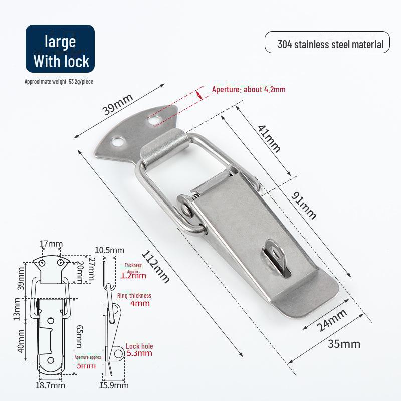 Замок-пряжка Duckbill из нержавеющей стали 304 для деревянных или металлических ящиков