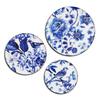 Metal Decorative Wall Plates |  Flower and Bird Art Design | Living Room Wall Decoration | Décor Items | Gift Items (Multicolour) (Set of 3)