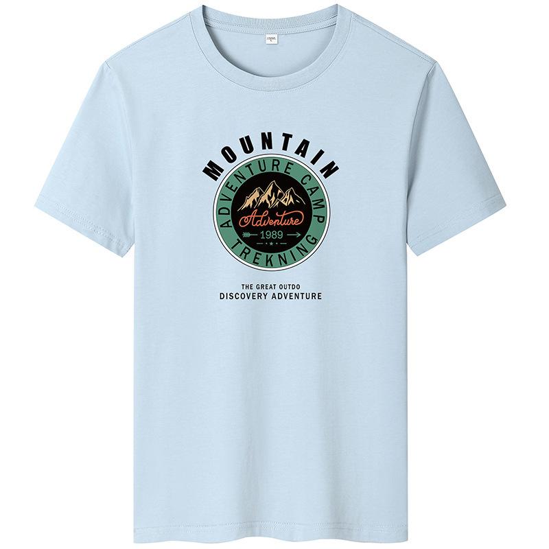 GMXIA Футболка с коротким рукавом из хлопка, мужская модная свободная рубашка с коротким рукавом, с принтом