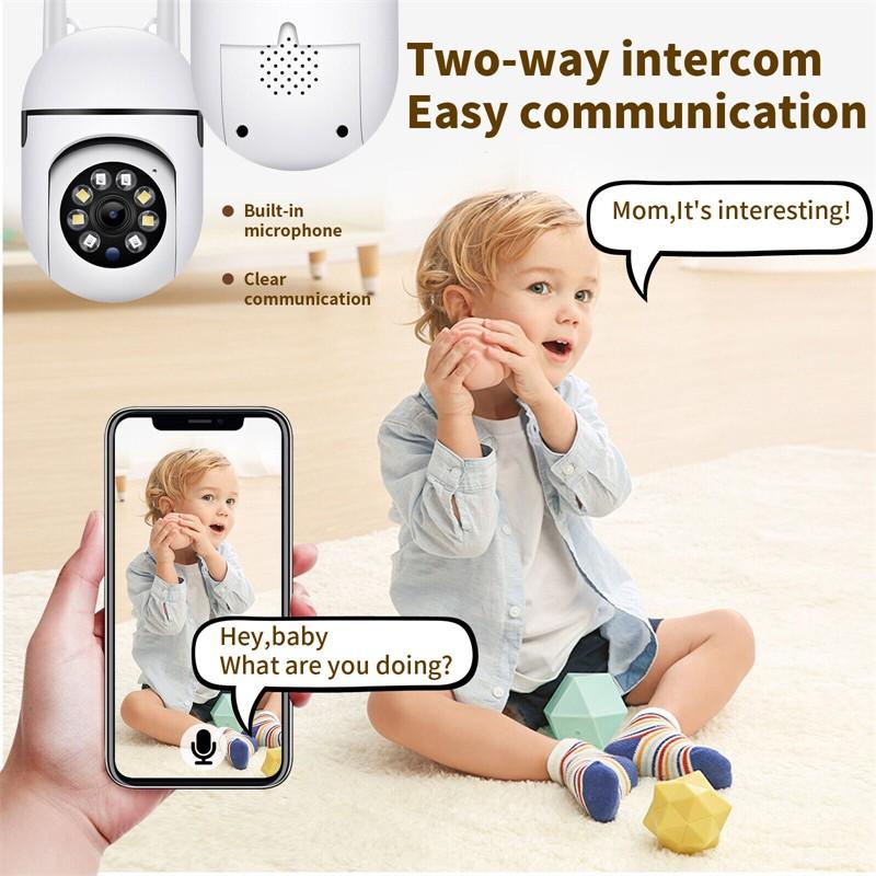 1080p HD внутренняя/наружная камера видеонаблюдения с двусторонней аудиосвязью, беспроводная камера видеонаблюдения для монитора для детей и домашних животных