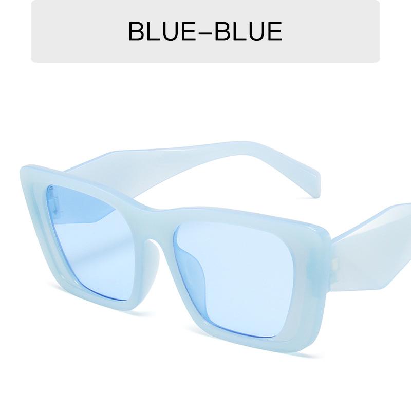 Charm women Square Fashion Glasses Retro Large Frame men Jelly Color Sunglasses