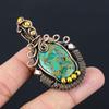 Copper Malachite Gemstone Pure Copper Wire Wrapped Handmade Pendant Jewelry For Her