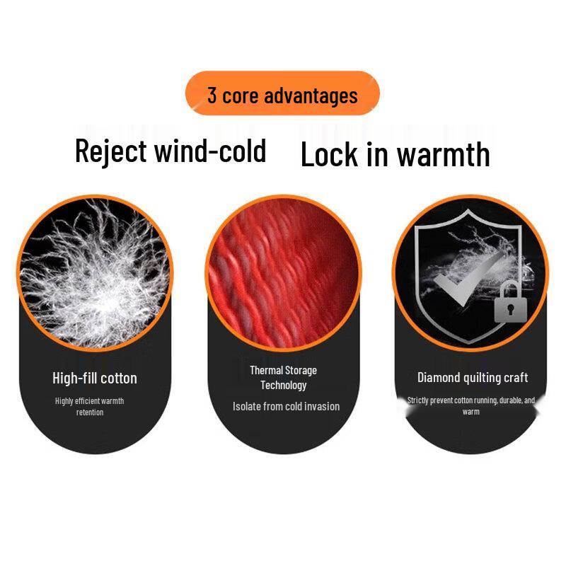 Jeanswest Men's Lamb Fleece Lined Stand Collar Winter Jacket