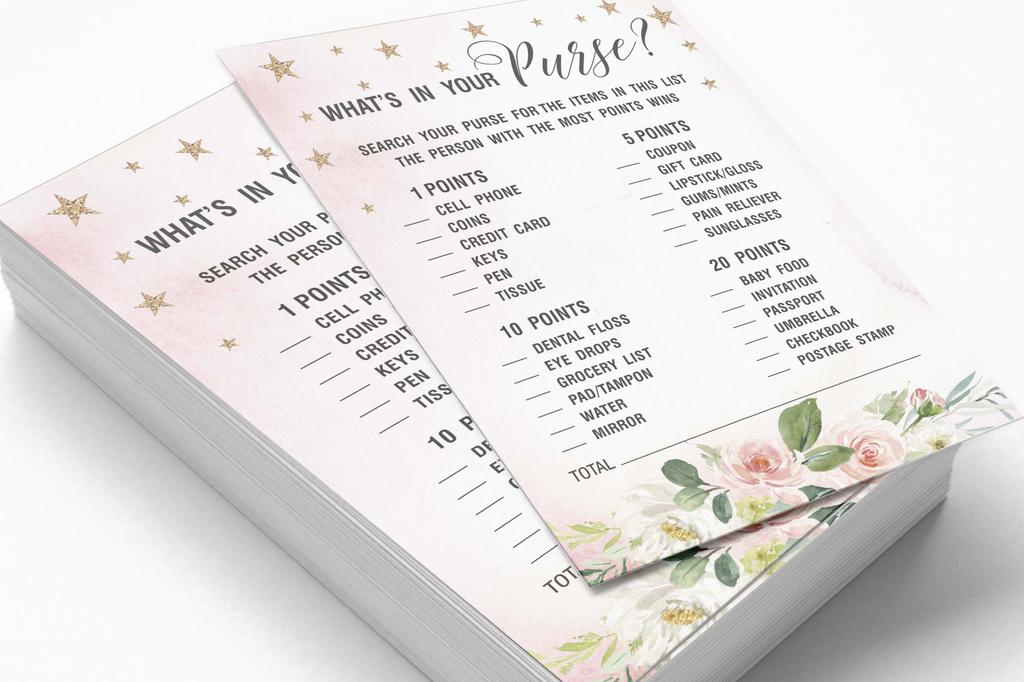 Inkdotpot Gender Reveal Floral Baby Shower Game Set Of 50 BabyA  AlphabetA  ABCA  Game Ita    s A Boy Ita    s A Girl Party