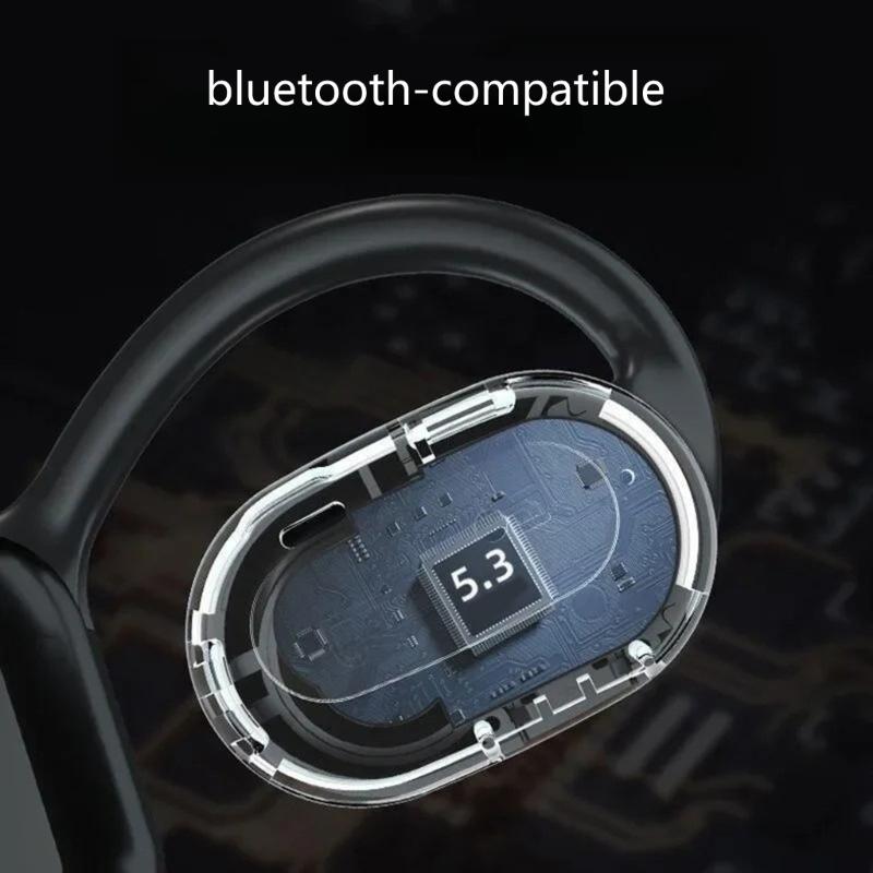Беспроводные наушники, совместимые с Bluetooth 5.3, с цифровым дисплеем, водонепроницаемые, спортивные, с амбушюрами и ушными крючками