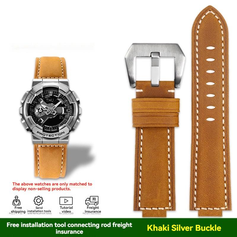 Для Casio Small Steel Cannon GM-110 GM110 GM6900 GM-6900 Модифицированный ремешок для часов из винтажной воловьей кожи Мужской винтажный ремешок 16 мм