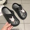 Новые шлепанцы для ходьбы по грязи женские летние приморские повседневные пляжные туфли женские нескользящие туфли с отверстиями носить милые мультяшные