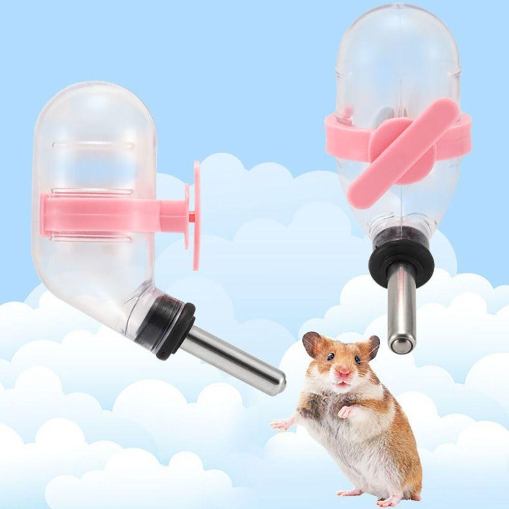 Stainless Steel Head Hamster Water Dispenser Plastic Pet Drinking Dogs Rabbit Hamster