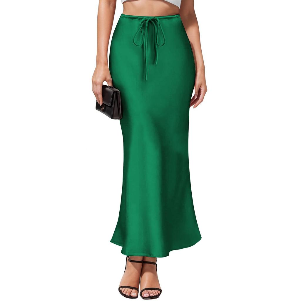 Женская модная однотонная юбка средней длины