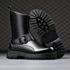Модные мужские ботинки челси дизайнерская обувь сценическое платье для ночного клуба натуральная кожа ботинки на платформе стильные осенне-зимние ботинки