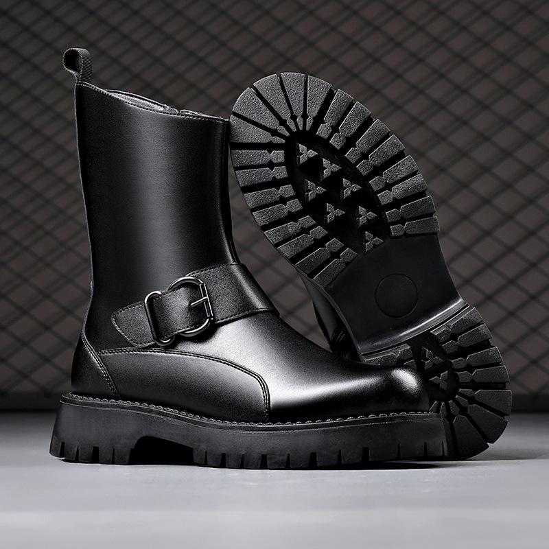 Модные мужские ботинки челси дизайнерская обувь сценическое платье для ночного клуба натуральная кожа ботинки на платформе стильные осенне-зимние ботинки
