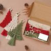 Cotton Rope Christmas Hanging Ornament Bohemia Hand Woven Wall Hanging Decoration with Wood Beads for Christmas Home Door