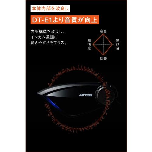 Daytona Motorcycle Intercom 4-Person Call Bluetooth Communication Distance 800m Speaker DT-E1+ (DT E-One Plus) Set of 1 25029