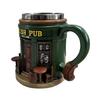 Ирландский Паб Кружка для Пива Керамическая Кофейная Кружка с Рельефным Классическим Дизайном Бара 300 мл Рельефная Кружка для Чая Подарок для Любителей Пива