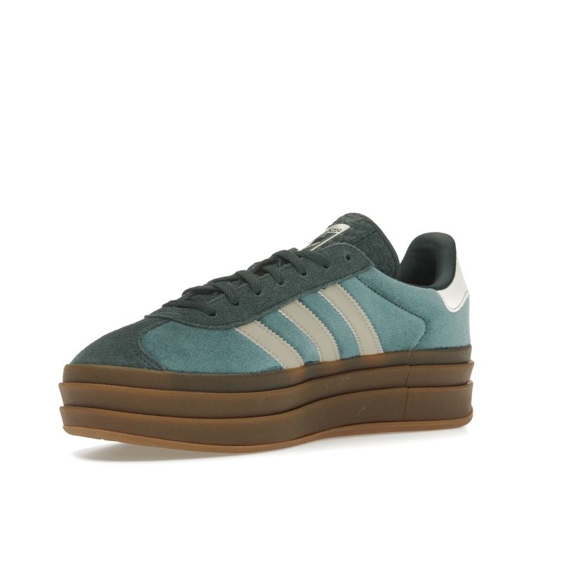 Adidas Кроссовки женские Gazelle Bold Mineral Green Velvet Putty-Grey IG4391