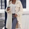 Women's Double-sided Plush Turn-down Collar Long Cardigan Coat