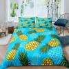 Pineapple Duvet Cover Set Yellow Fruit Pattern King Queen Size For Kids Boys Girls Polyester Comforter Cover With Pillowcase