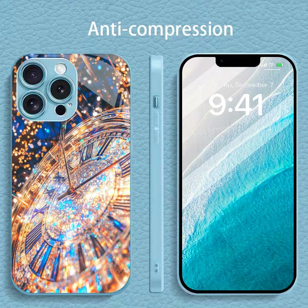 Текстура новый Хит продаж защитный чехол Чехол для телефона Металлическая краска Стеклянный чехол для телефона для iPhone 17 16 15 14 13 12 11pm Pro Plus