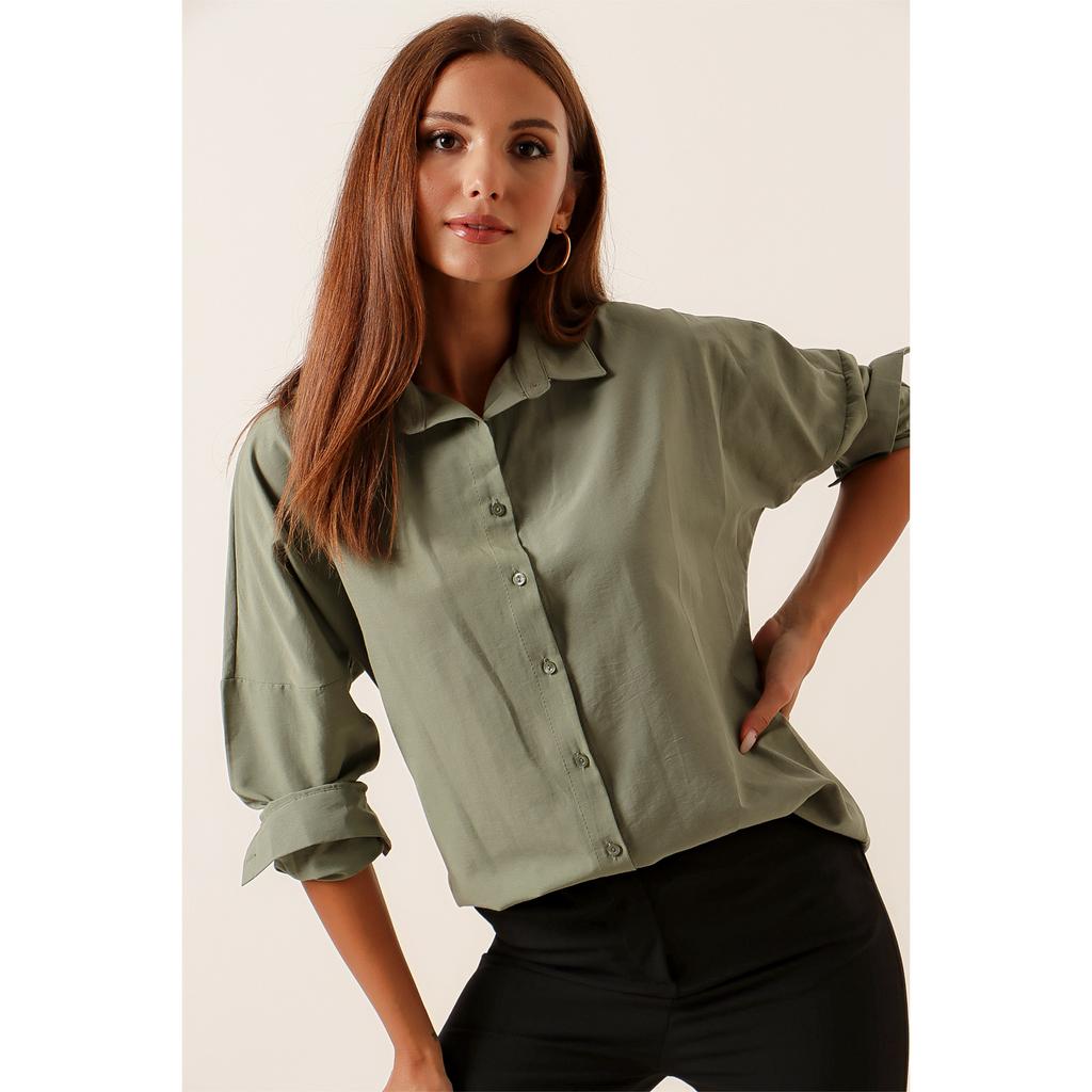 Длинная базовая рубашка оверсайз