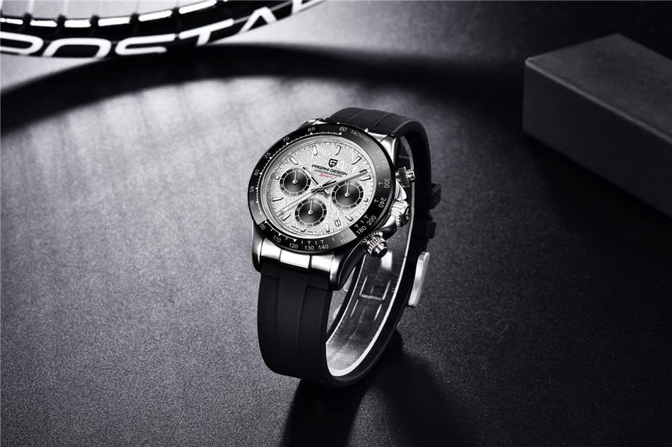 Часы PAGANI DESIGN с японским кварцевым механизмом SEIKO Daytona Chronograph с корпусом, водонепроницаемым керамическим безелем, деловые, деловые, нарядные, из нержавеющей стали