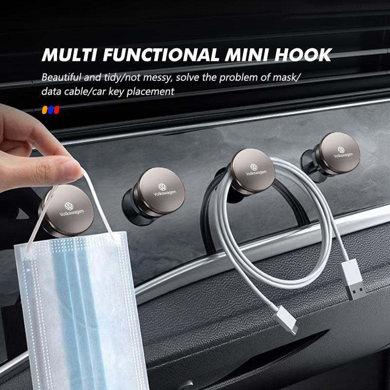 CUP1 Car Logo Mini Multifunctional Storage Hook Bracket Accessories For Volkswagen VW Golf 4 5 6 7 Polo Jetta Sagitar Magotan Passat