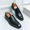 Fashion Penny Slip On Loafers Leather Men Shoes Simple Pointed Toe Dress Business Suit Casual Party Wedding Shoes For Man2024